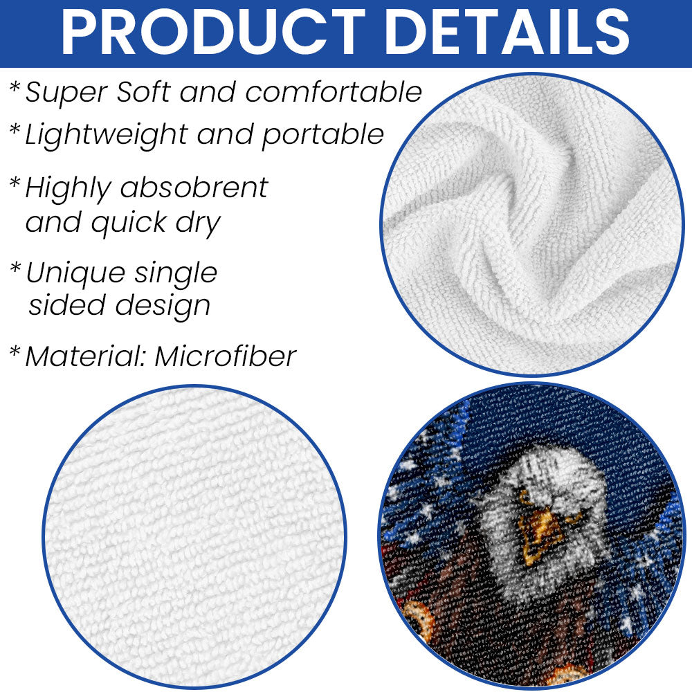 Patriotic American Eagle Happy Beach Towel TPT2765PS