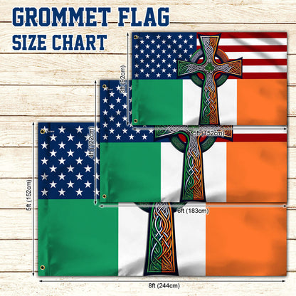 Irish Celtic Knot Cross St. Patrick’s Day Irish American Grommet Flag TPT1539GF