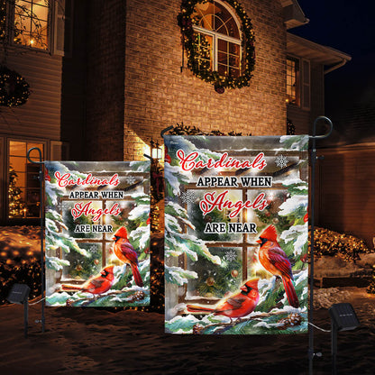Cardinal Christmas Cardinals Appear When Angels Are Near Solar LED Garden Flag MLN1978SF