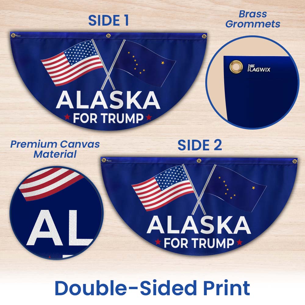 Alaska For Trump 2024 Non-Pleated Fan Flag MLN3405FLv1