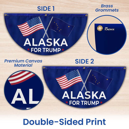 Alaska For Trump 2024 Non-Pleated Fan Flag MLN3405FLv1
