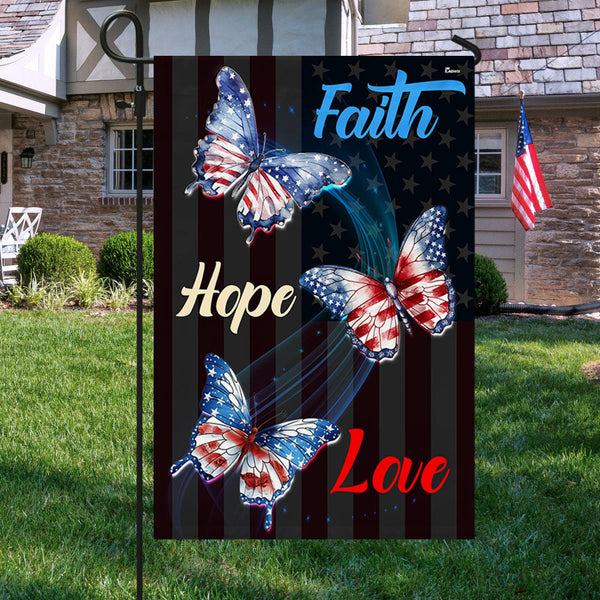 Flagwix American Flag - Butterfly Flag Faith Hope Love Patriotic Butterfly Flag MLN3232F