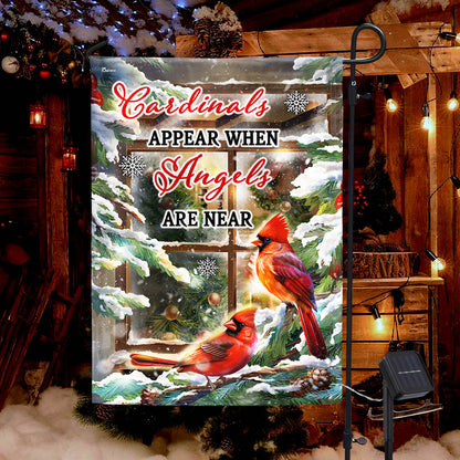 Cardinal Christmas Cardinals Appear When Angels Are Near Solar LED Garden Flag MLN1978SF