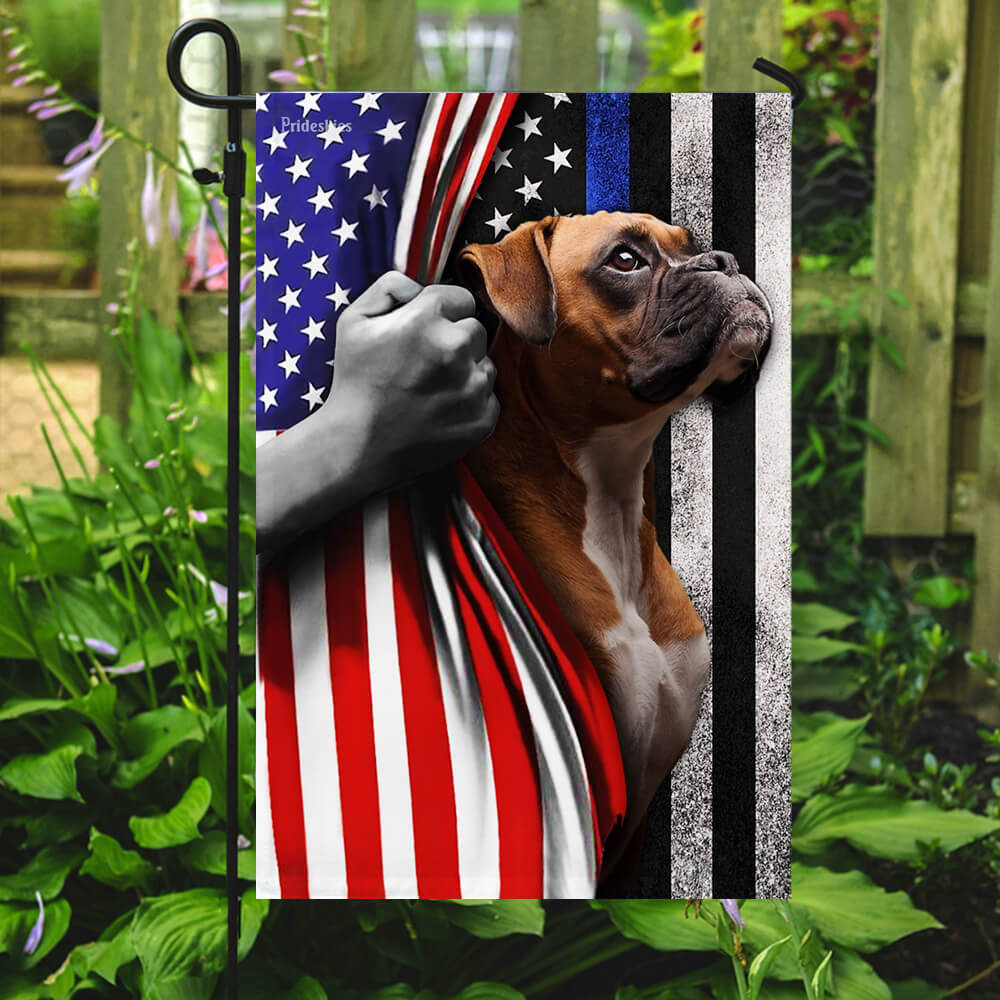 Boxer. The Thin Blue Line America US Flag