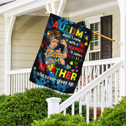 Autism Mom Never Gives Up Flag
