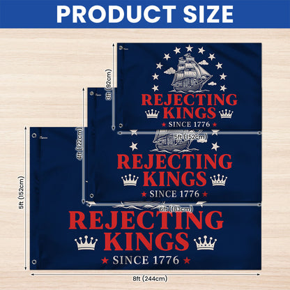 Rejecting Kings Since 1776 No Kings Grommet Flag TQN5656TNB