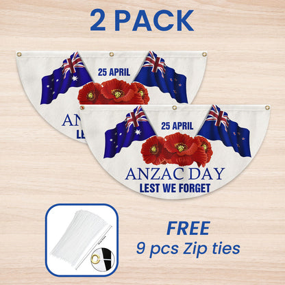 Anzac Day 25 April Lest We Forget Non-Pleated Fan Flag TQN2823FL
