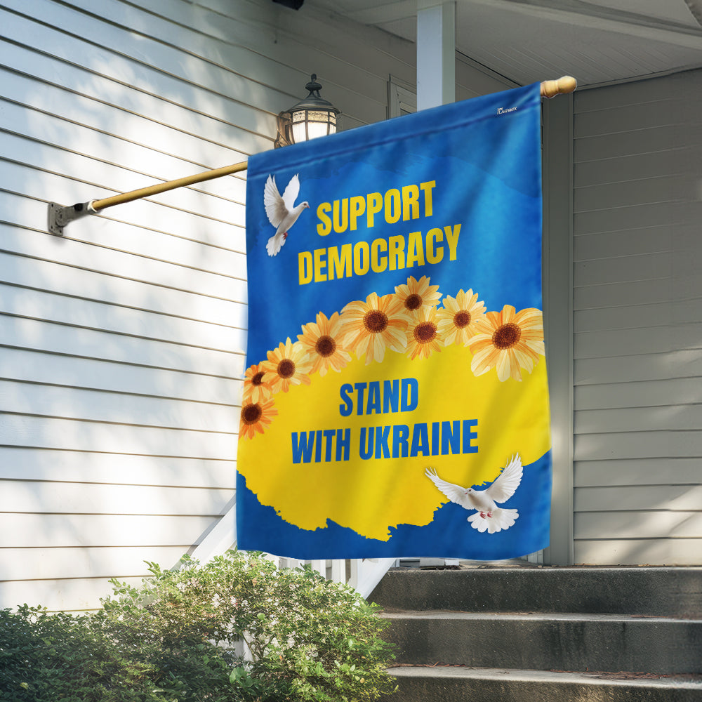 Stand with Ukraine Support Democracy Flag MLN5334PMN