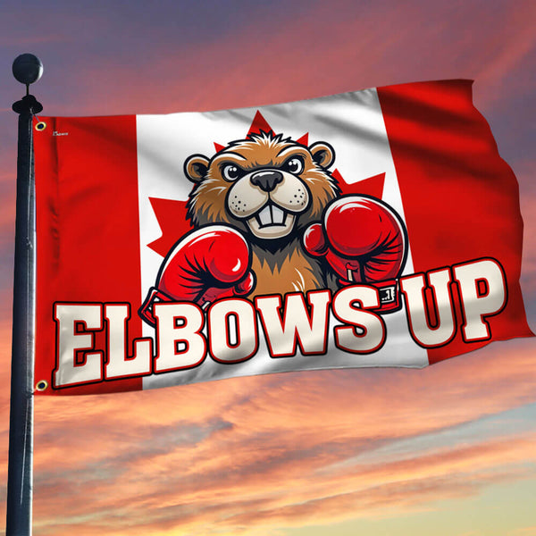 Elbows Up Canada Beaver Canada True North Strong Grommet Flag TQN5005TNB
