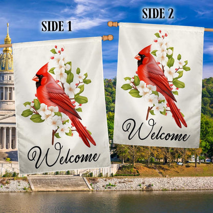 Cardinal Flower Welcome Flag TQN1370F