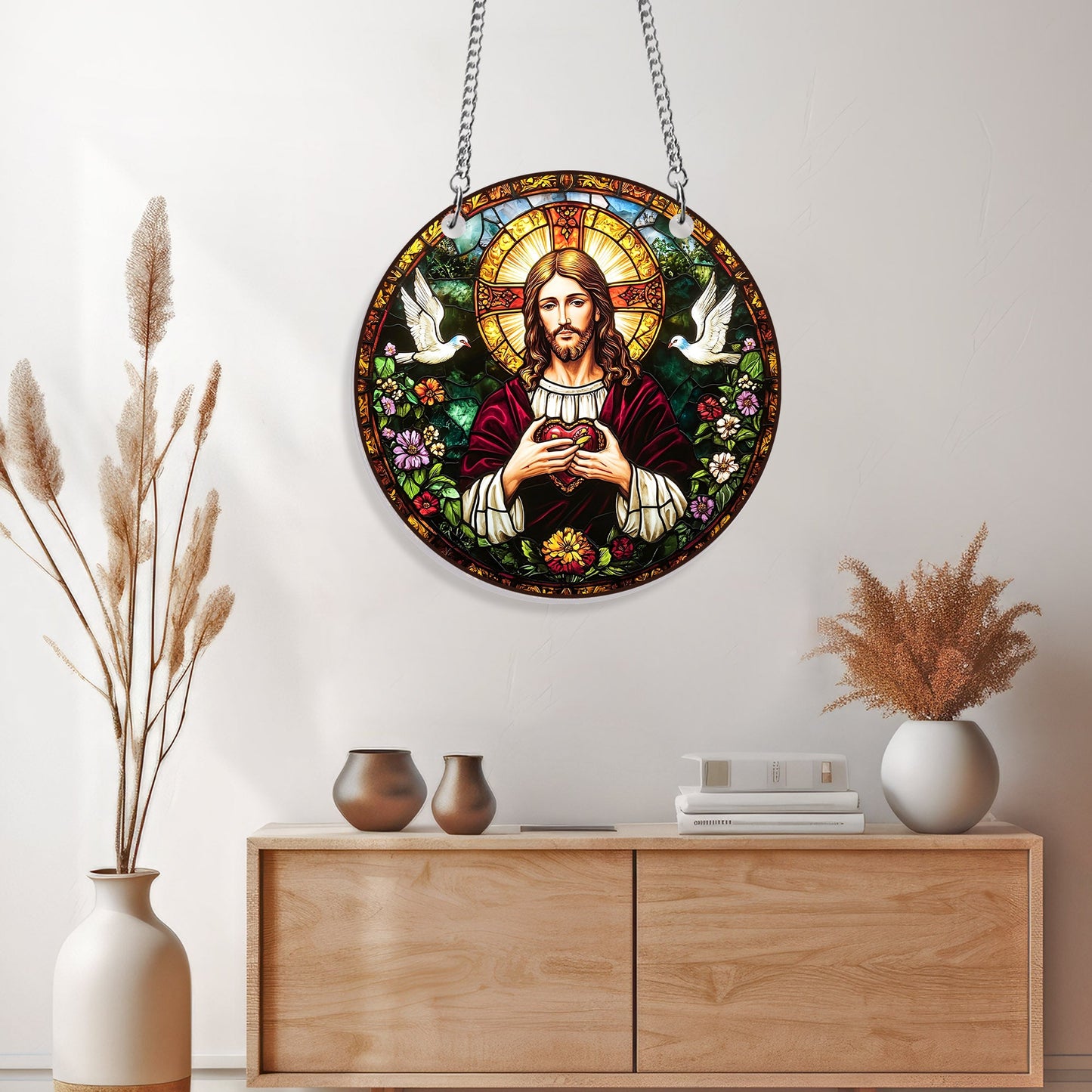 Sacred Heart of Jesus Acrylic Suncatcher Hanging Sign MLN4969AS