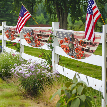 Memorial Day Always Remember Our Heroes Non-Pleated Fan Flag VTM1259PMN
