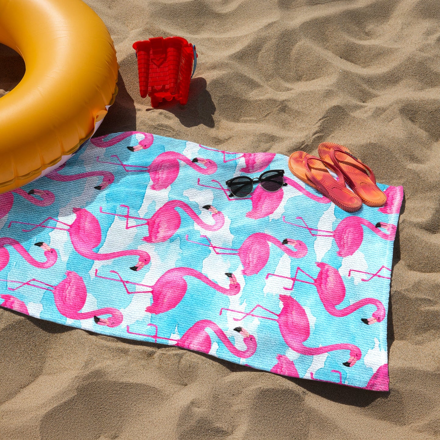 Pink Flamingo Tropical Summer Beach Towel TQN5289NTH