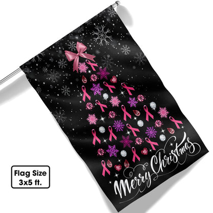 Breast Cancer Christmas Flag Merry Christmas Christmas Tree TQN708F