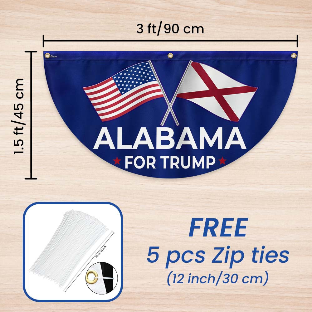 Alabama For Trump 2024 Non-Pleated Fan Flag MLN3405FL