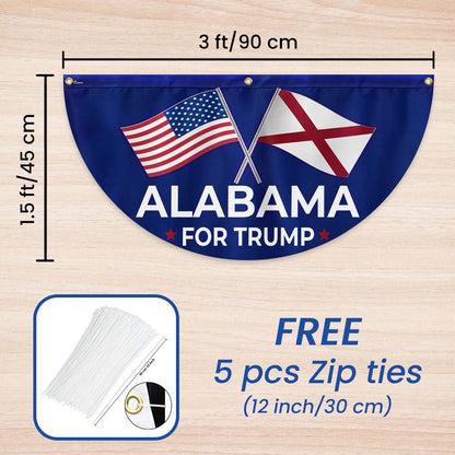 Alabama For Trump 2024 Non-Pleated Fan Flag MLN3405FL