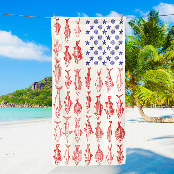 Fish Sea Shells American Beach Towel MLN5761TTH