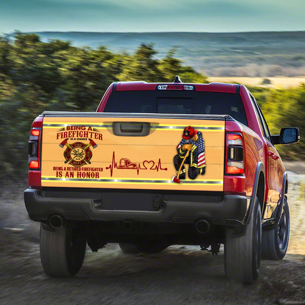 Being A Retired Firefighter Is An Honor Truck Tailgate Decal Sticker Wrap