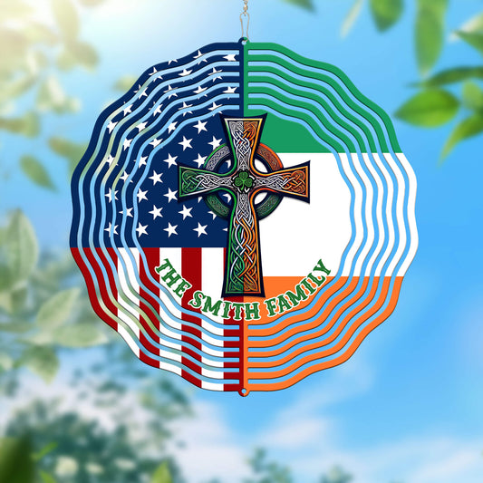 Personalized Irish Celtic Knot Cross St. Patrick’s Day Irish Wind Spinner TPT2649TNB