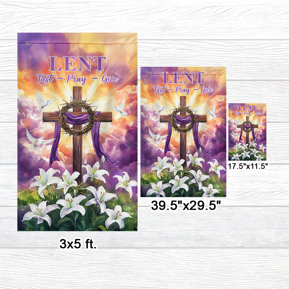 The Season Of Lent Easter Flag Christian Cross Purple Lent Flag VTM1186NGT
