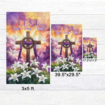 The Season Of Lent Easter Flag Christian Cross Purple Lent Flag VTM1186NGT