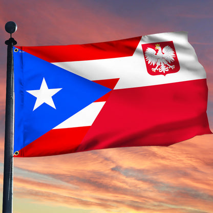 Puerto Rican And Polish Grommet Flag VTM1089NTH