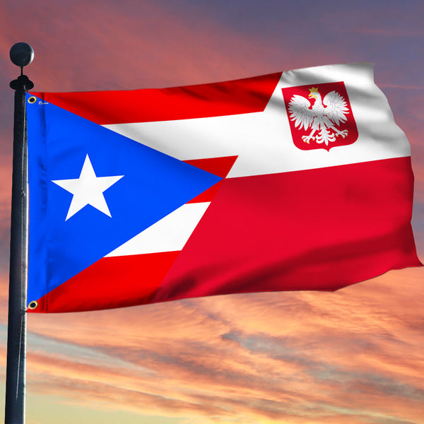 Puerto Rican And Polish Grommet Flag VTM1089NTH
