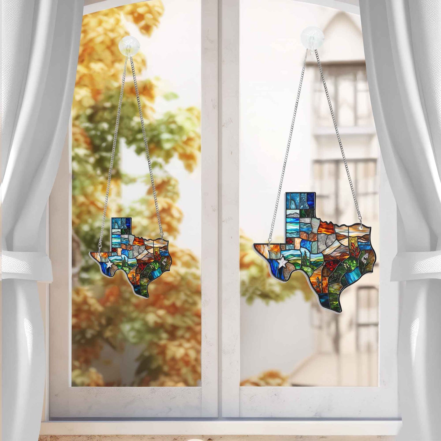 Texas Map Suncatcher Acrylic Hanging Sign TQN4564AS