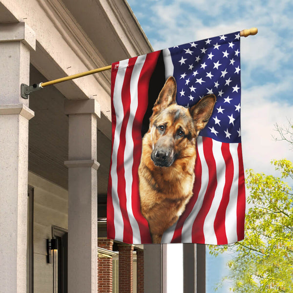 German Shepherd American Flag