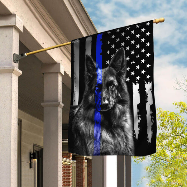 German Shepherd Police Dog FLAGWIX  ™ Thin Blue Line K-9 Flag