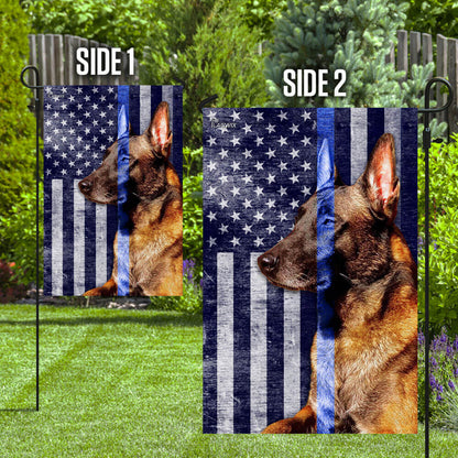 Belgian Malinois. The Thin Blue Line Flag