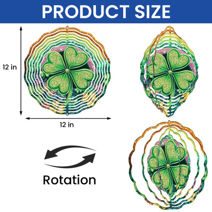 St. Patrick's Day Shamrock Rainbow Floral Wind Spinner VTM1047NGT