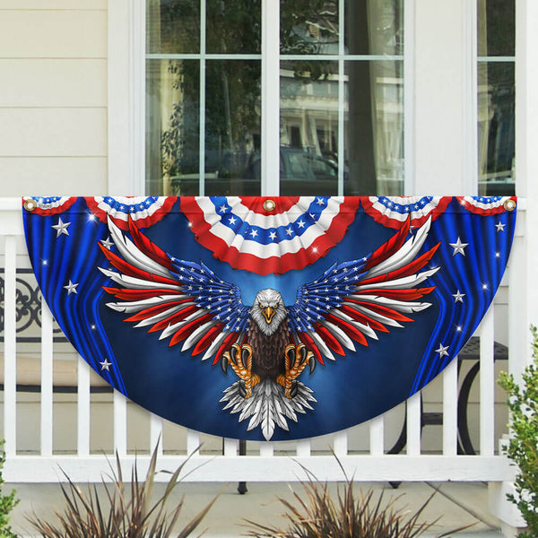Flagwix American Flag - Patriotic Eagle American Non-Pleated Fan Flag