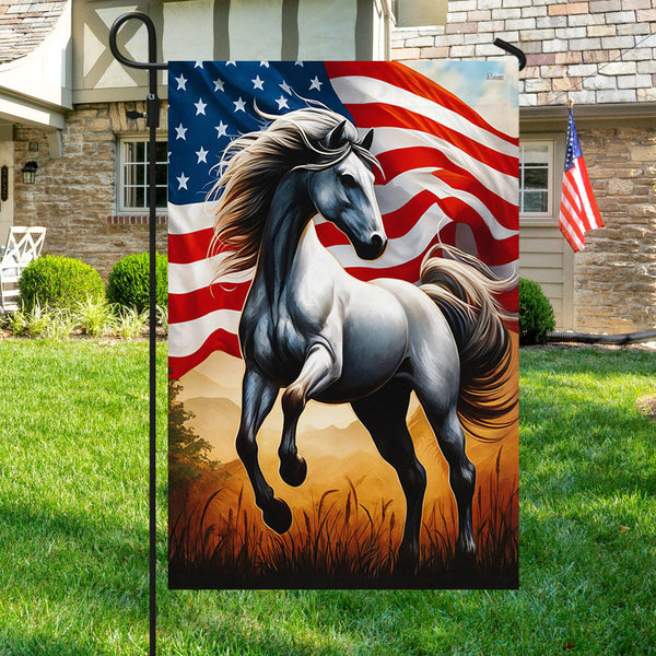 Flagwix American Flag - Horse Patriotic American Flag MLN3306F