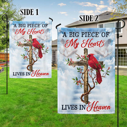 Cardinal A Big Piece Of My Heart Lives In Heaven Flag MLN1622F