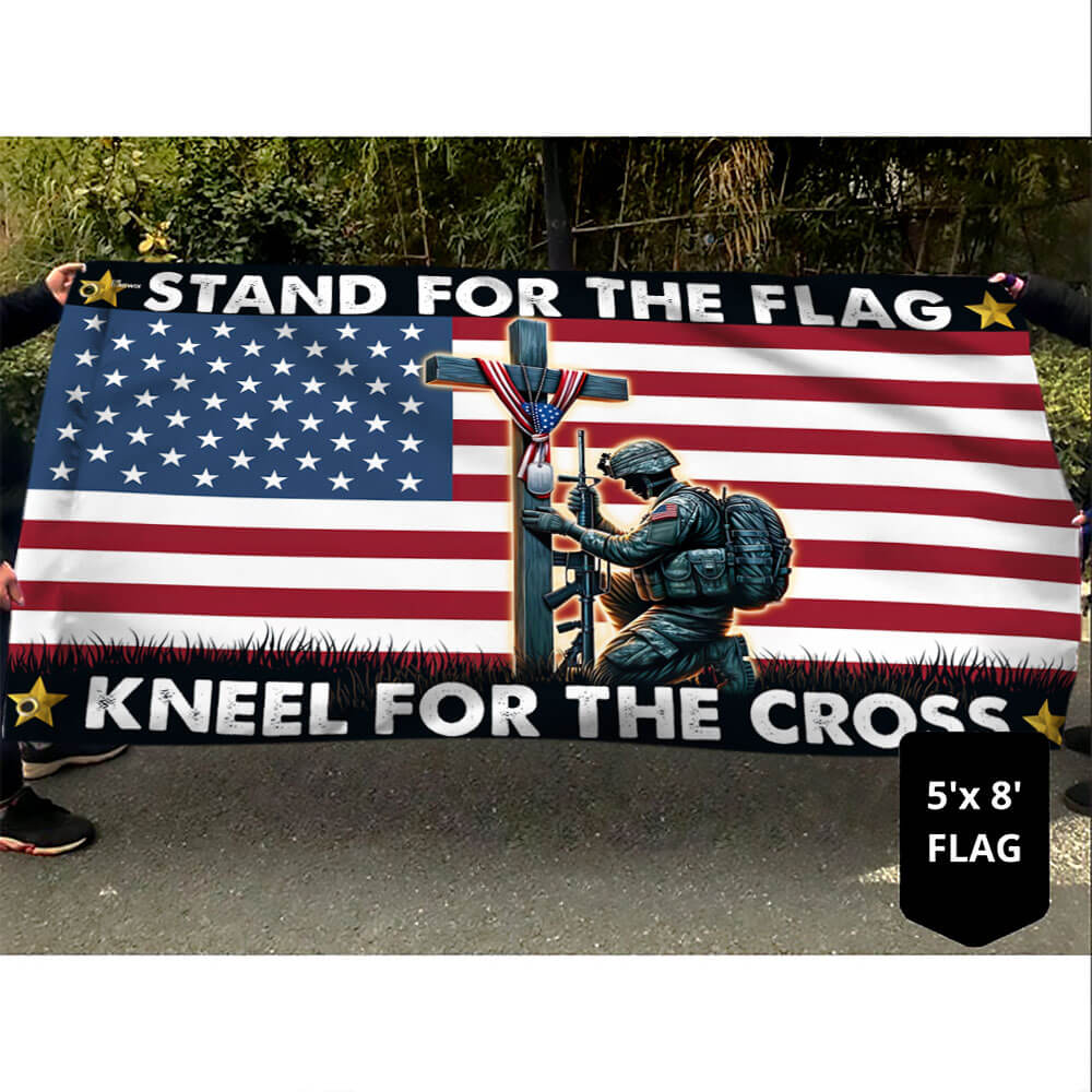 Stand For The Flag, Veteran Christian Cross Memorial Day Flag TPT2692TNB