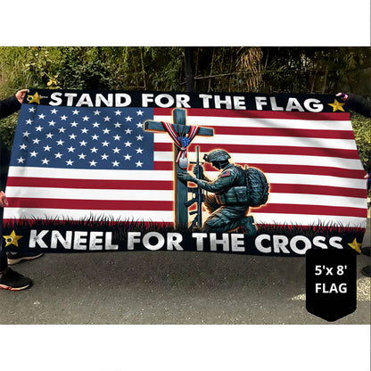 Stand For The Flag, Veteran Christian Cross Memorial Day Flag TPT2692TNB