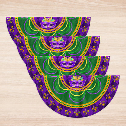 Mardi Grass Mask Non-Pleated Fan Flag TPT2631FL