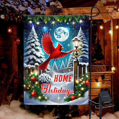 Cardinal Christmas Memorial Home For The Holidays Solar LED Garden Flag TQN4132SF