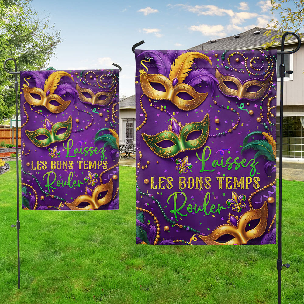 Mardi Gras Laissez Les Bons Temps Rouler Flag TQN4632F