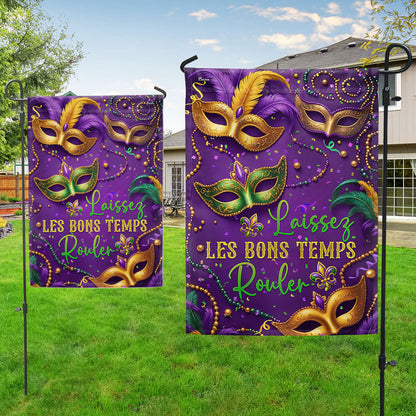 Mardi Gras Laissez Les Bons Temps Rouler Flag TQN4632F
