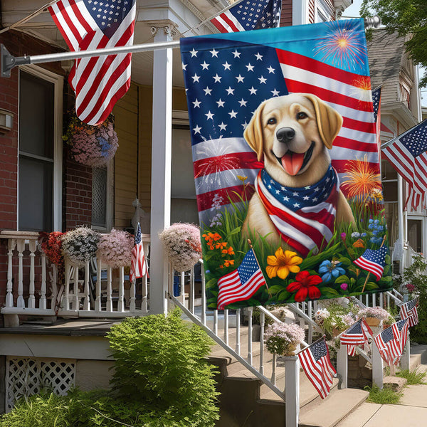 Flagwix American Flag - Labrador Retriever Independence Day Flag MLN3012F