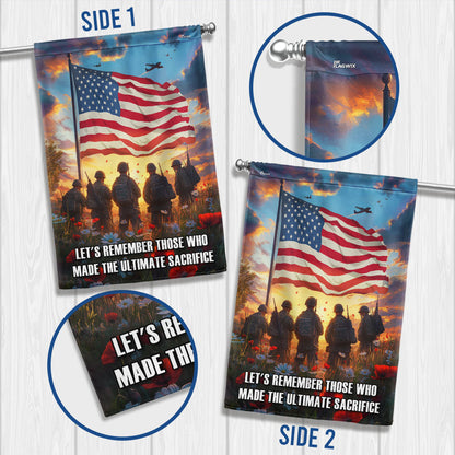 Memorial Day Army Poppy Flowers Flag THR81LPN