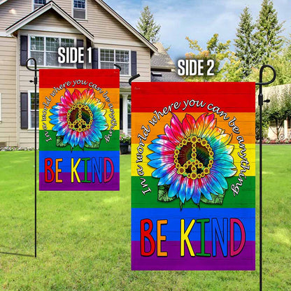 Be Kind Hippie Peace Sign Sunflower LGBT Flag TPT801F