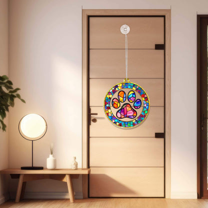 Pet Paw Dog Lover Memorial Dog Acrylic Suncatcher Window Hanging TQN5047TNB