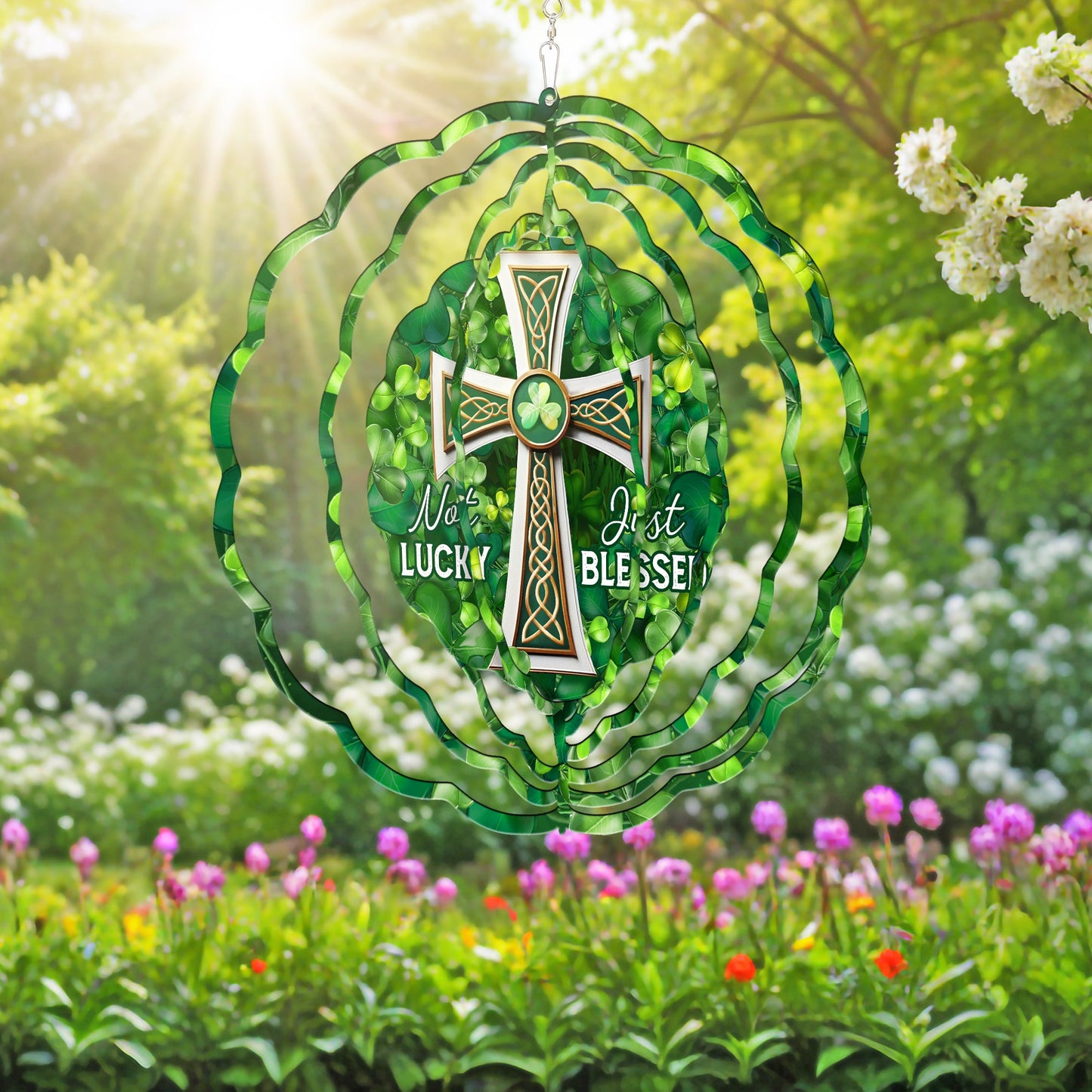 Not Lucky Just Blessed St Patrick’s Day Wind Spinner VTM1048NGT