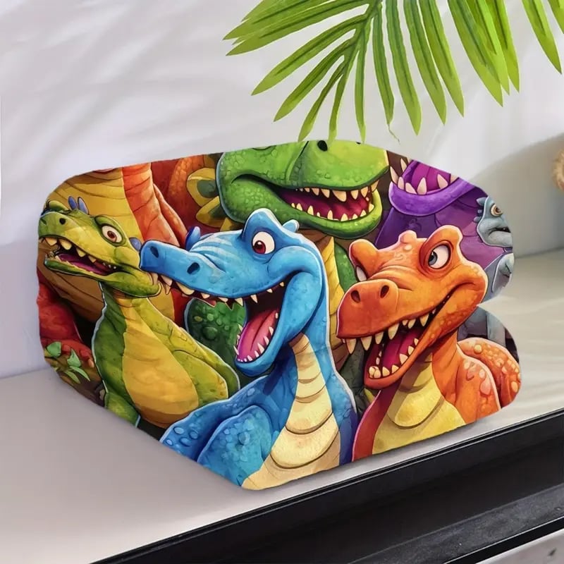 Cute Smiling Dinosaurs HD Digital Print Flannel