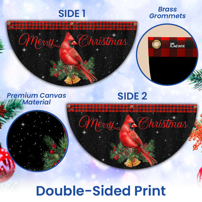 Cardinal Merry Christmas Fan Flag - Holiday Gift & Festive Home Décor, Non-Pleated TPT2322FL - 3-Day Shipping