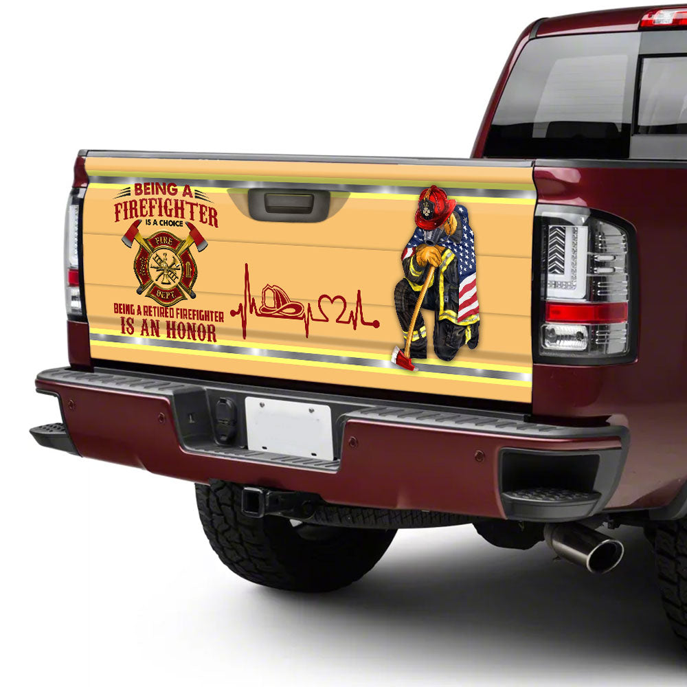 Being A Retired Firefighter Is An Honor Truck Tailgate Decal Sticker Wrap