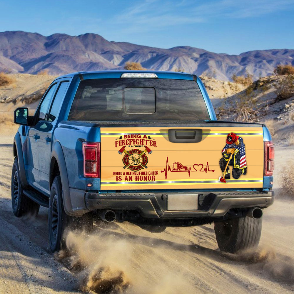Being A Retired Firefighter Is An Honor Truck Tailgate Decal Sticker Wrap